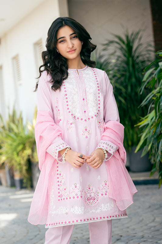 3 Piece Cotton Lawn Fabric Embroidered Suit T-SFC-003
