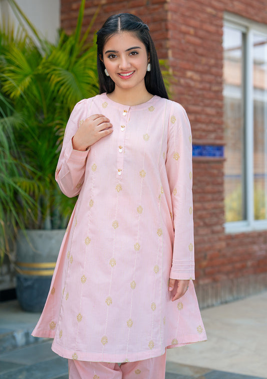 2 Piece Stitched Suit Jacquard Brocia Shirt with Trouser T-SFC-034