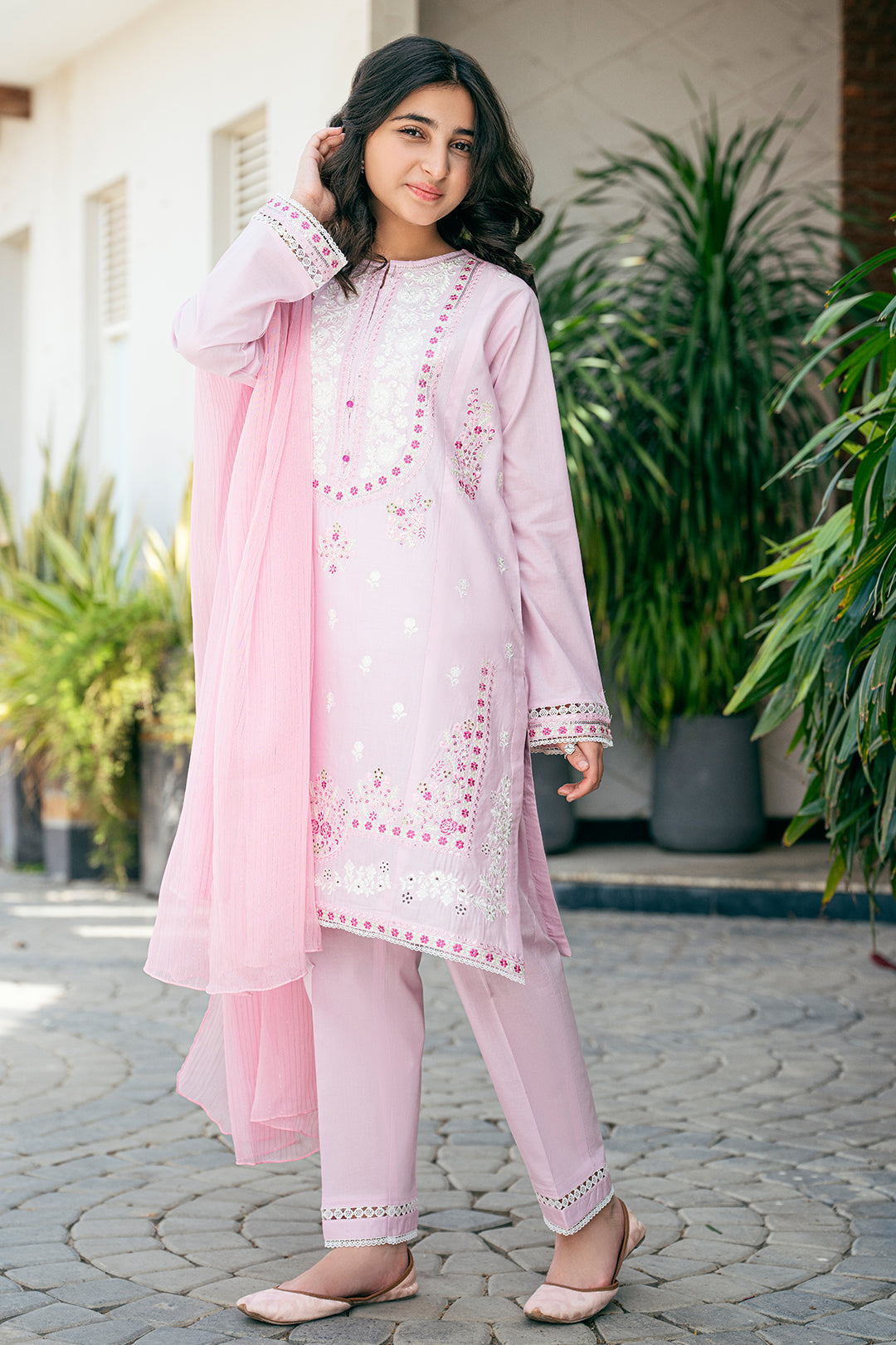 3 Piece Cotton Lawn Fabric Embroidered Suit T-SFC-003
