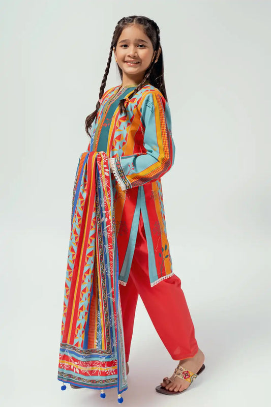 3 Piece Digital Printed Suit 3PCS-048