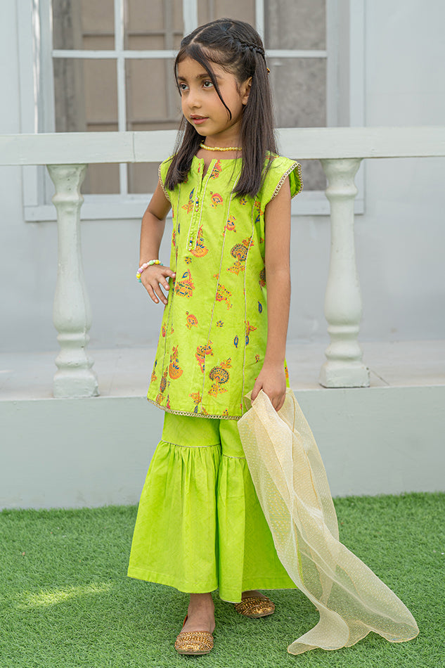 3 Piece Suit Table Print Cotton Lawn Festive wear K-TP-020