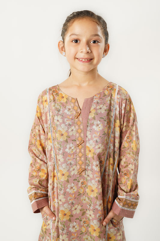 2 Piece Suit Pima Lawn Cashmere Floral Printed Frock ALPRTW-007