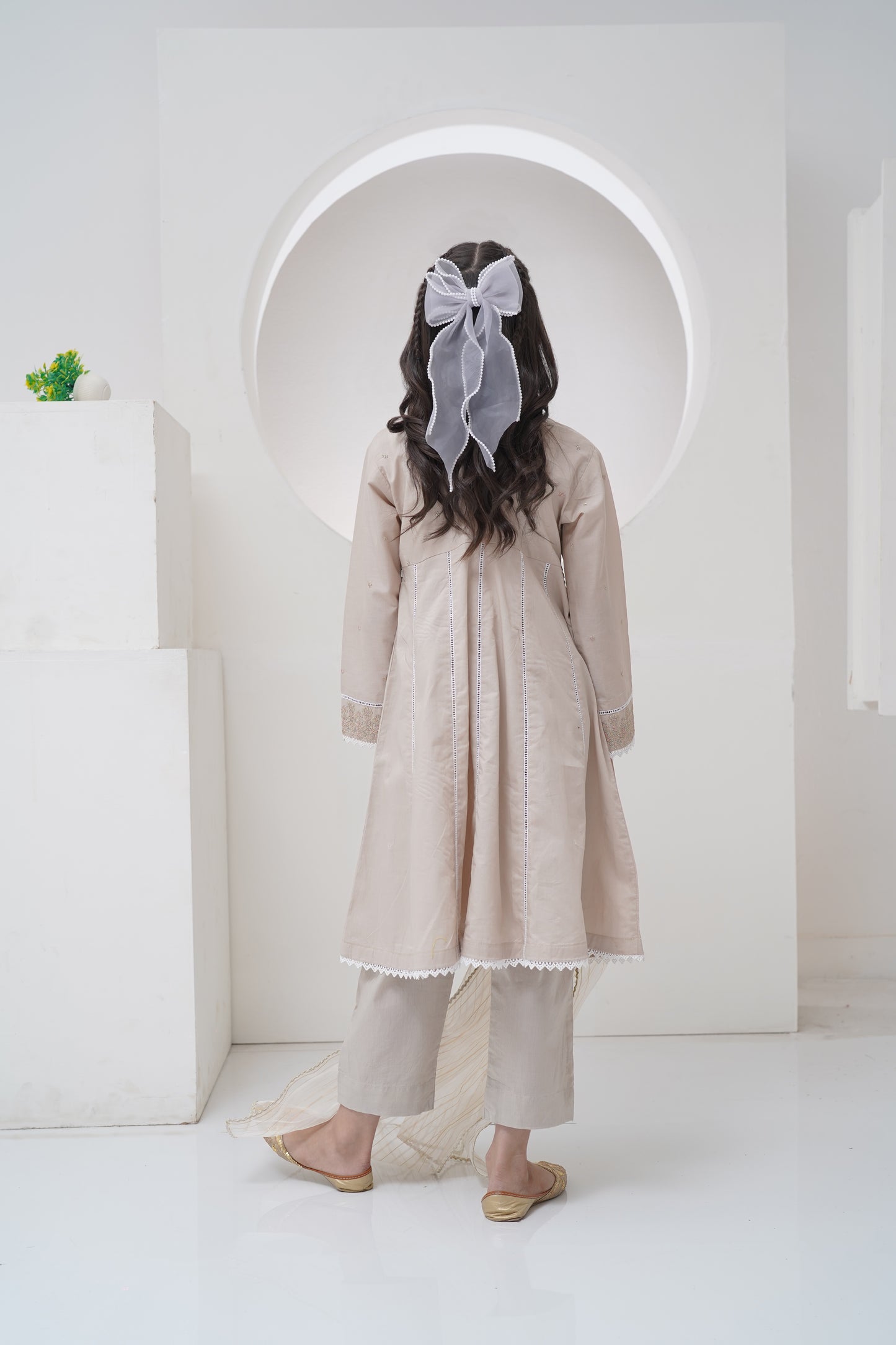 3 Piece Embroidered Frock with Organza Dupatta R-SFC-003