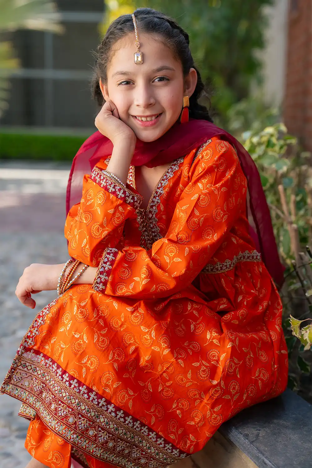 3 Piece Stitched Dress Table Print Embroidered K-SFC-002