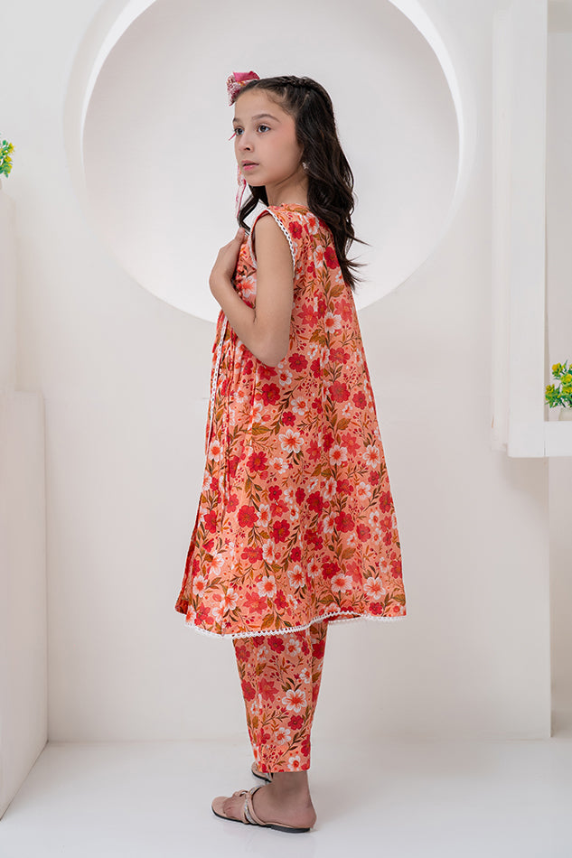 2 Piece Lawn A-Line Frock Angrakha Style K-ALPRTW-054