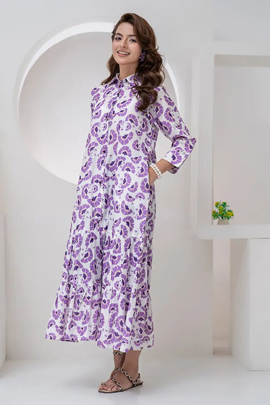 1 Piece Cotton Lawn Digital Printed Maxi-001
