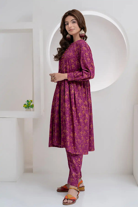 2 Piece Lawn Frock Style Maxi-021