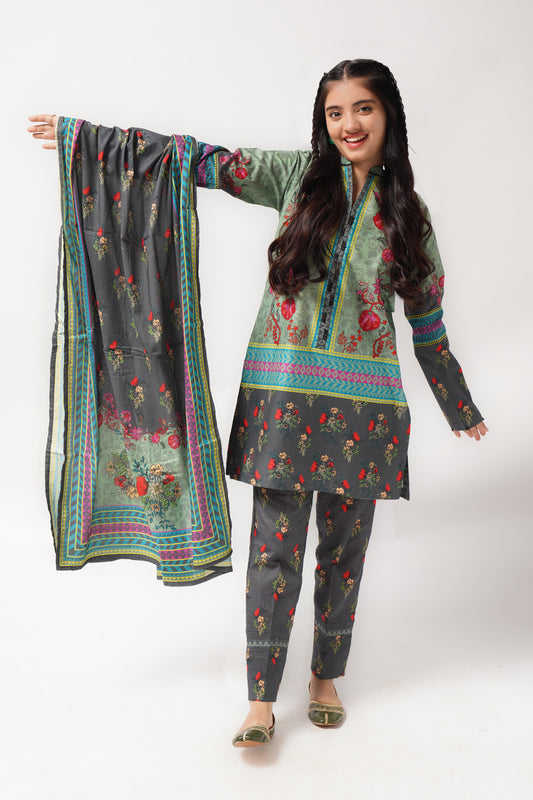 3 Piece Lawn Digital Printed Suit 3PCS-037