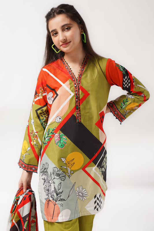 3 Piece Suit Digital Printed Lawn 3PCS-046