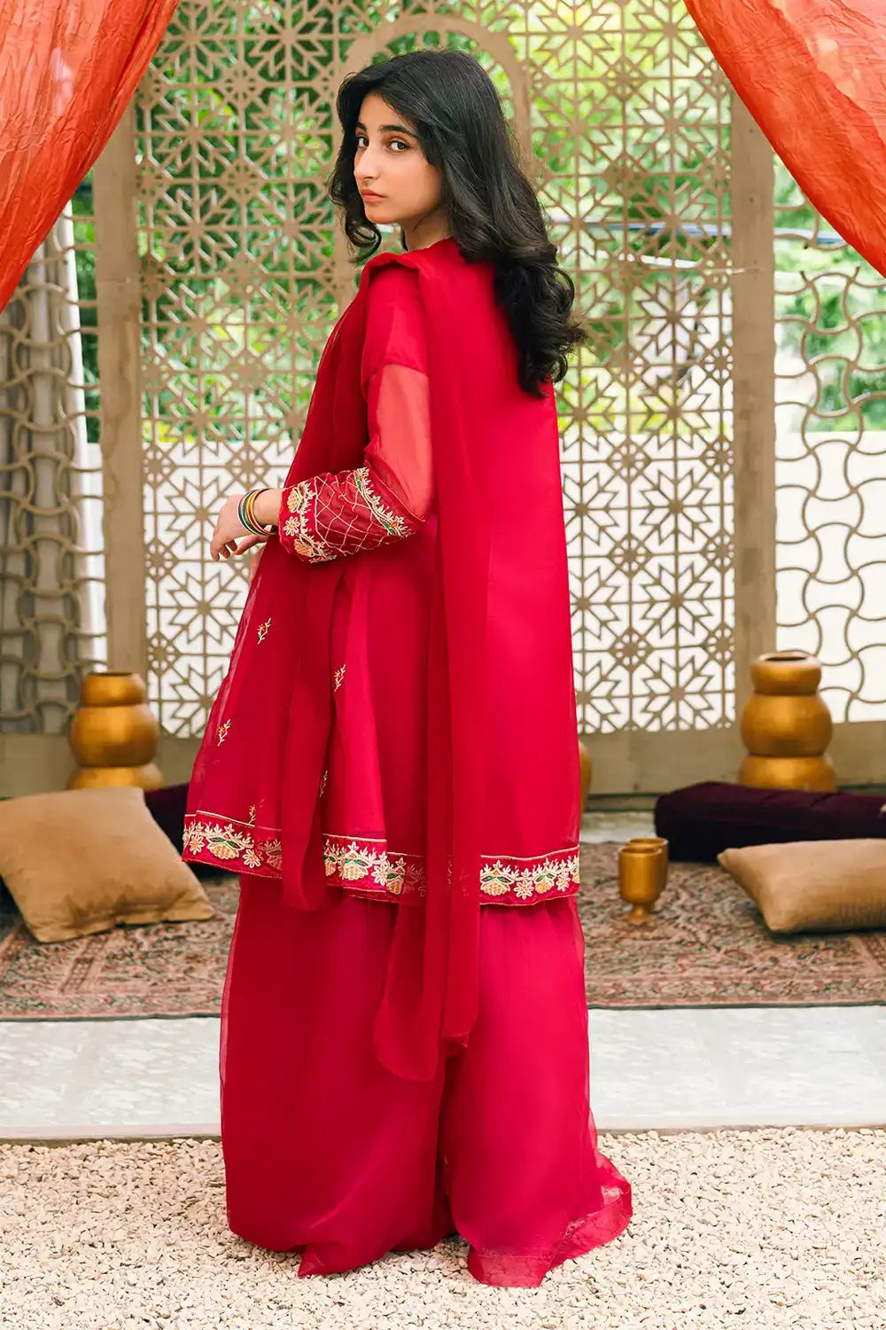 3 Piece Embroidered Dress Angrakha Style RTWFDS-014