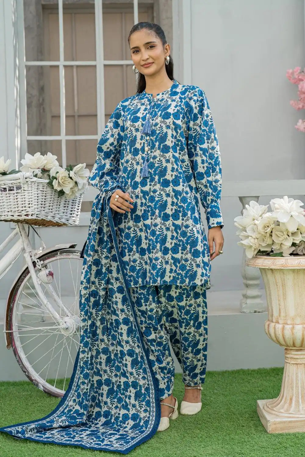 3 Piece Cotton Khaddar Digital Print Co-ord Set T-CK-002