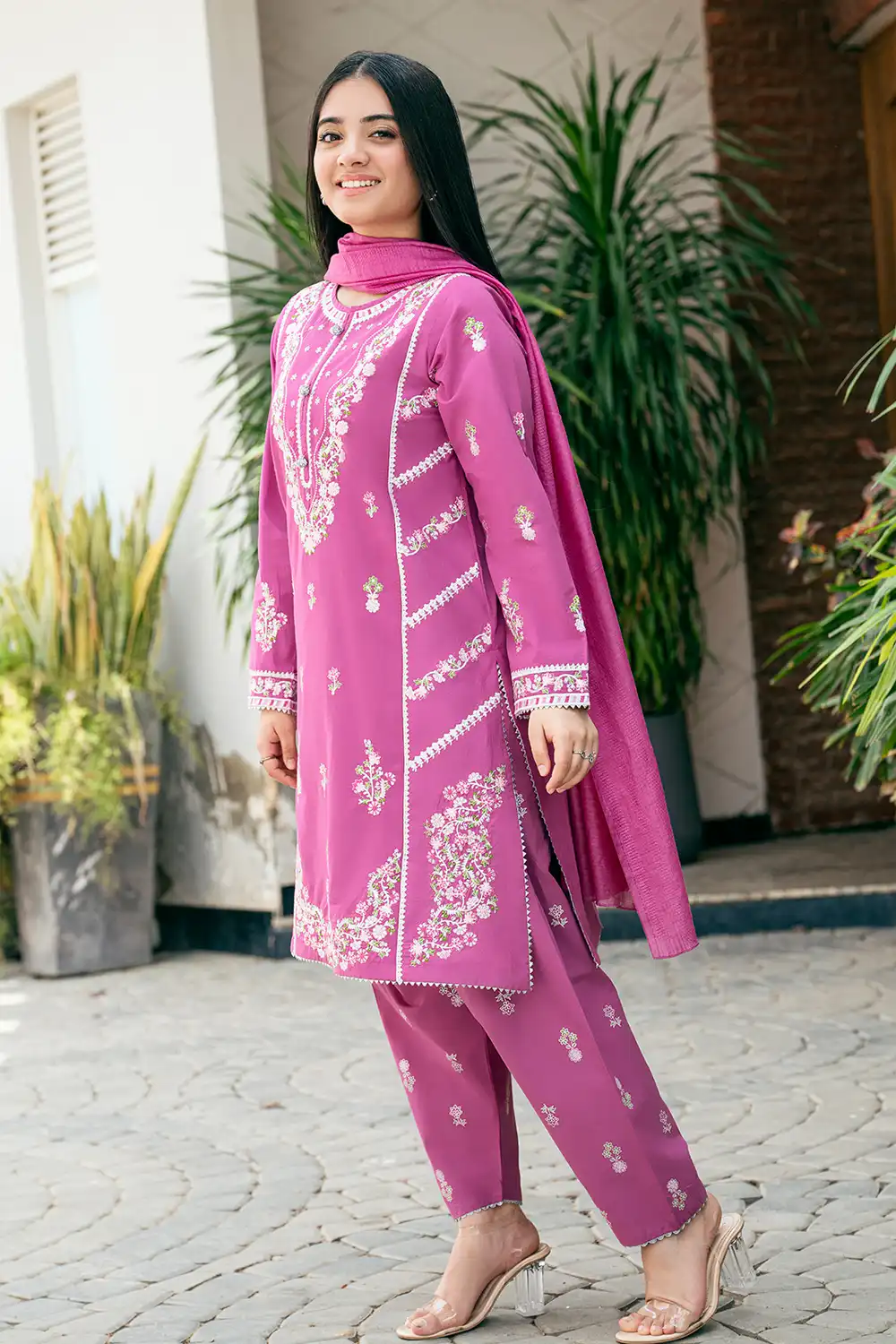 3 Piece Suit Embroidered Cotton Lawn Suit T-SFC-026