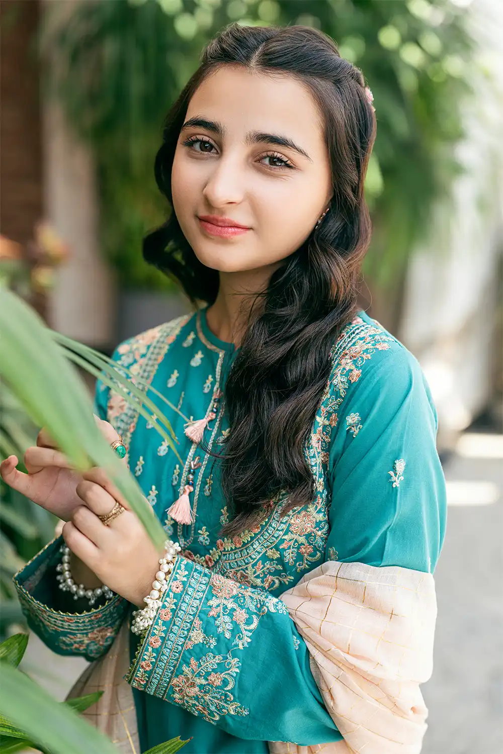 3 Piece Suit Tea-Pink Chiffon Dupatta Cotton Embroidered 3 Piece Suit T-SFC-027