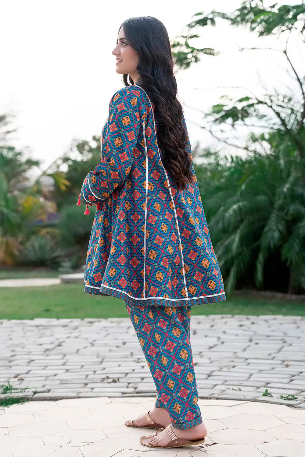 2 Piece Suit Stylish Panel Body Shirt with Shalwar T-ALPRTW-031