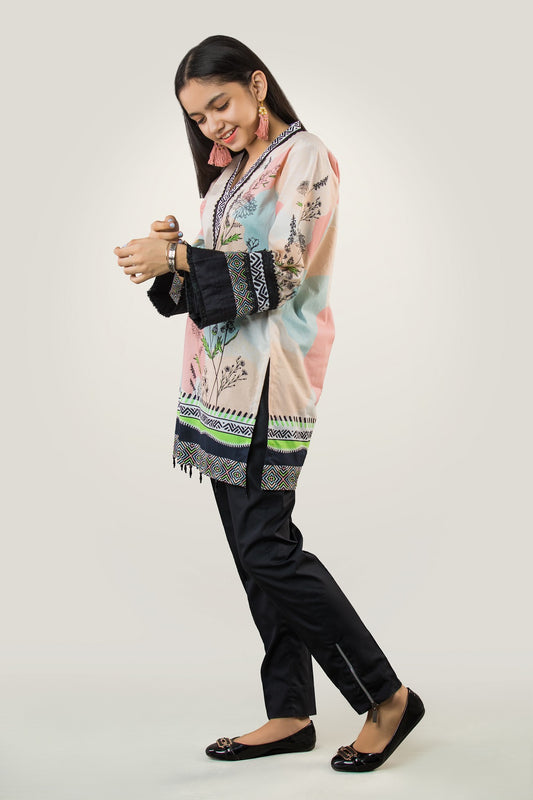 2 Piece Suit Digital Printed Lawn Shirt & Cotton Trouser PRST-056