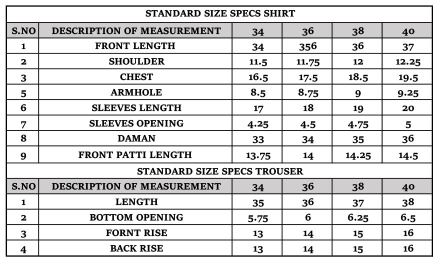 Size Guide