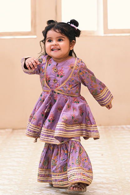 2 Piece Flared Frock Kotti Frock & Printed Garara MGCFC-007