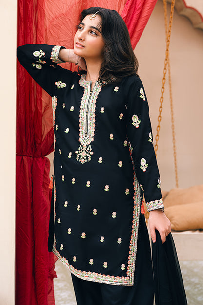 SFC-187 Black Embroidered 2 Piece Suit
