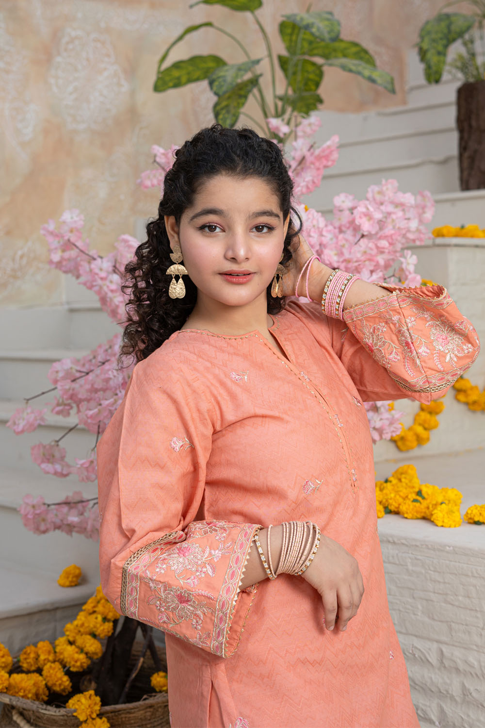 3 Piece Suit Cotton Embroidered Shirt with Shalwar T-SFC-D-031