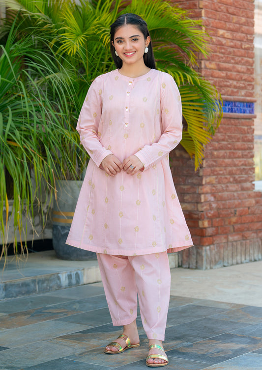 2 Piece Stitched Suit Jacquard Brocia Shirt with Trouser T-SFC-034