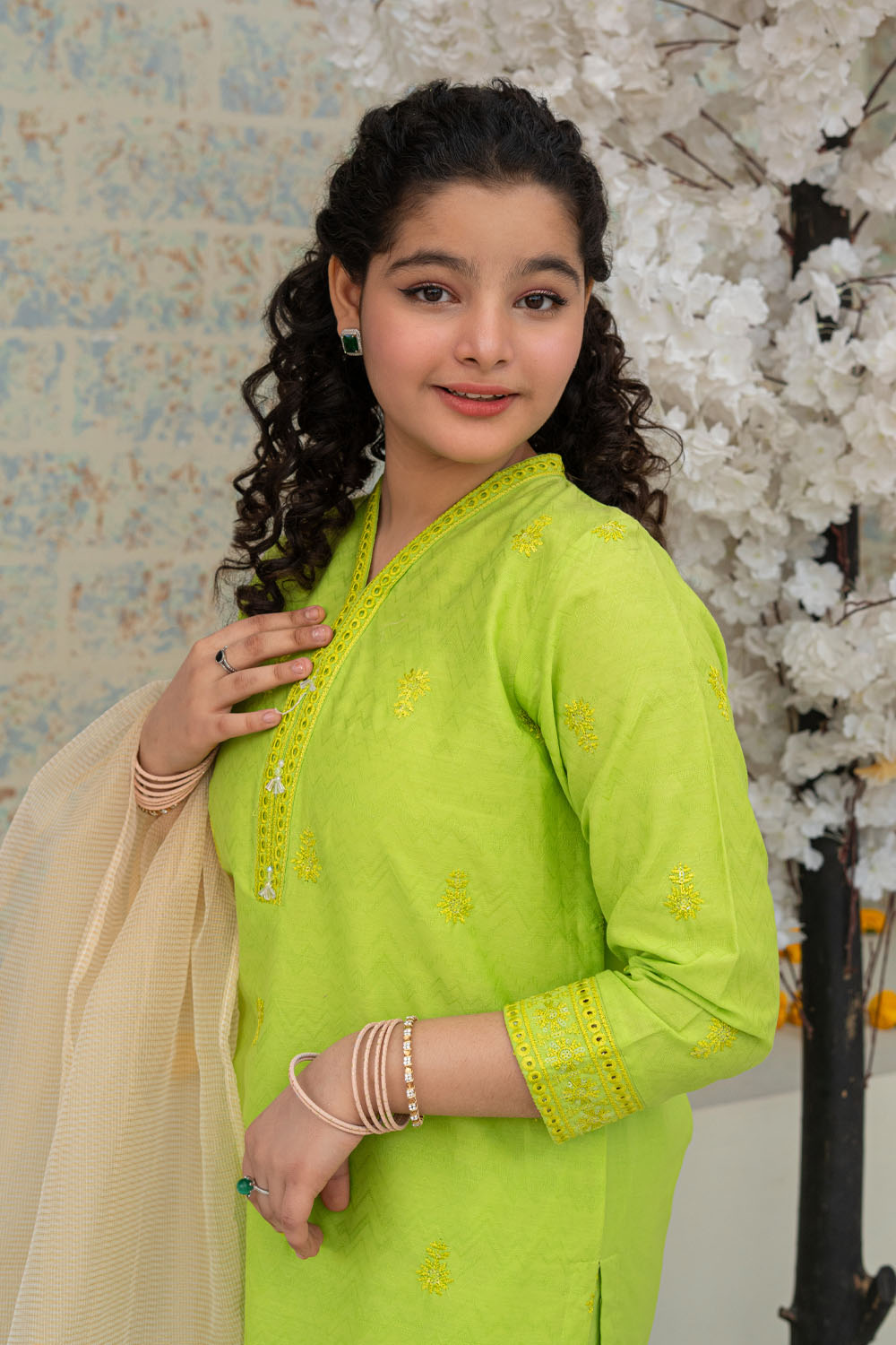 3 Piece Embroidered Dress Shirt with Trouser T-SFC-D-030