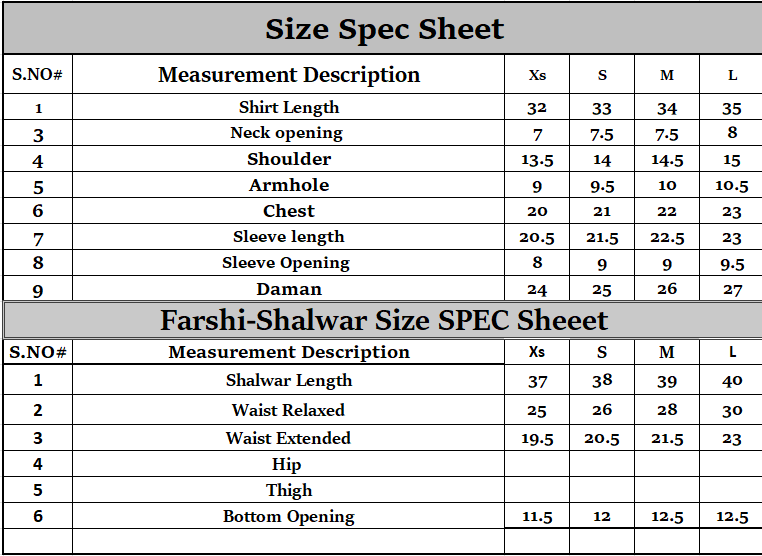 Size guide