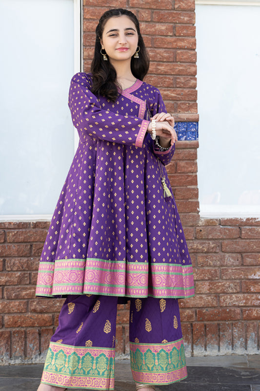 3 Piece Suit Cotton Lawn Angrakha Style JK-PRT-001