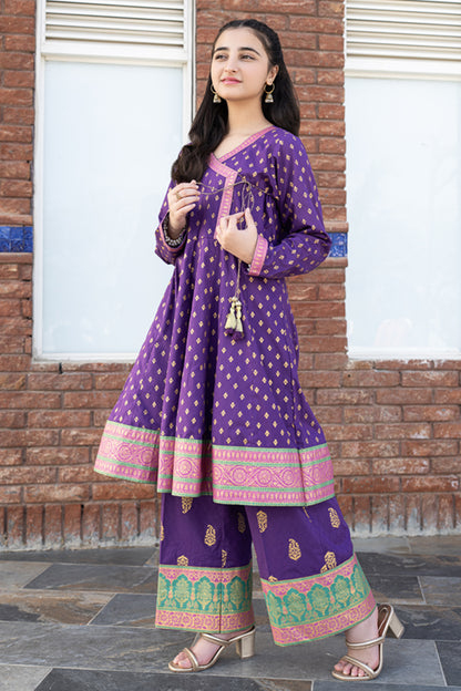 3 Piece Suit Cotton Lawn Angrakha Style JK-PRT-001