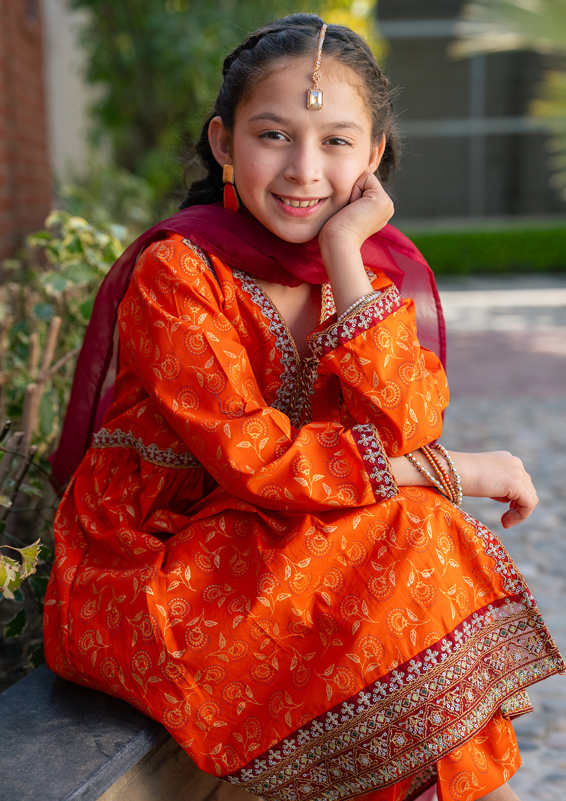 3 Piece Stitched Dress Table Print Embroidered K-SFC-002