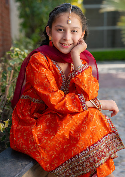 3 Piece Stitched Dress Table Print Embroidered K-SFC-002