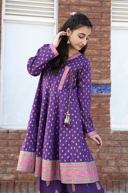 3 Piece Suit Cotton Lawn Angrakha Style JK-PRT-001