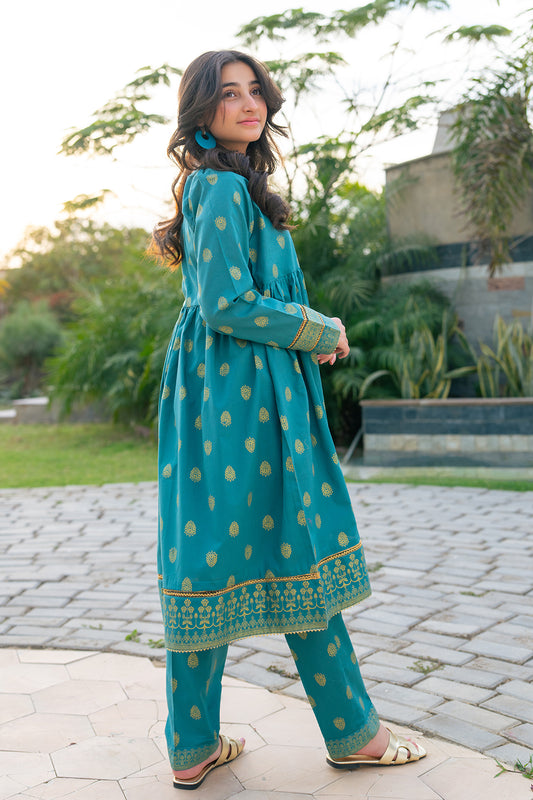 2 Piece Suit Lawn Allover Jacquard Frock with Trouser T-ALPRTW-057