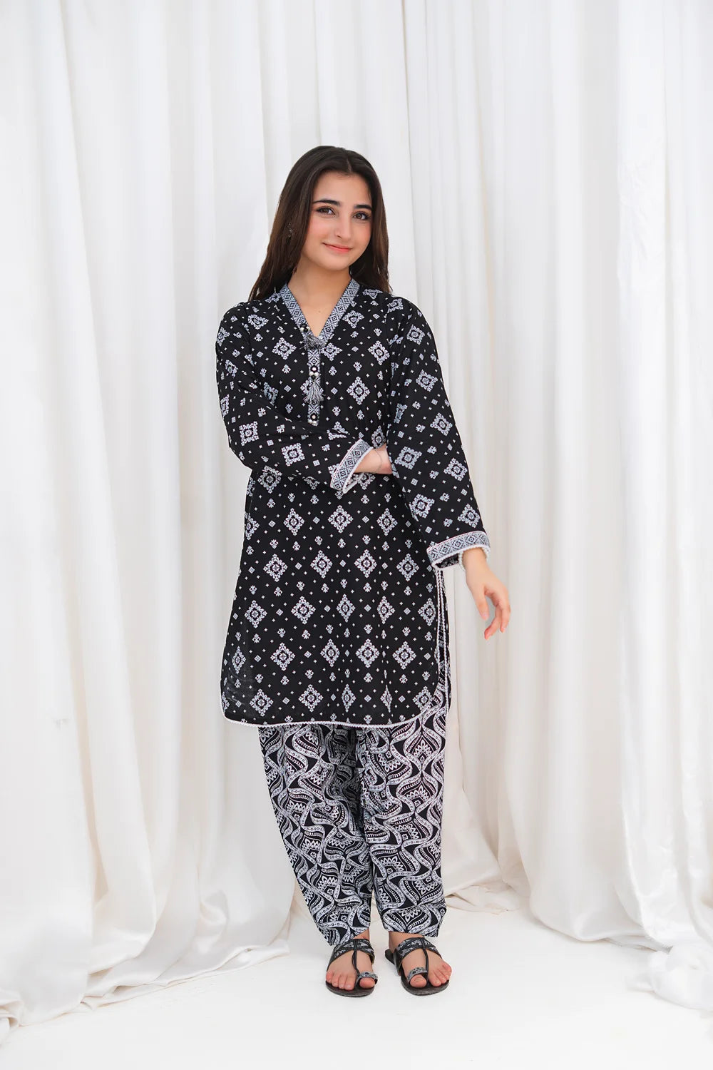 Geometric Lawn Co-Ord Set - T-MC-TP-005