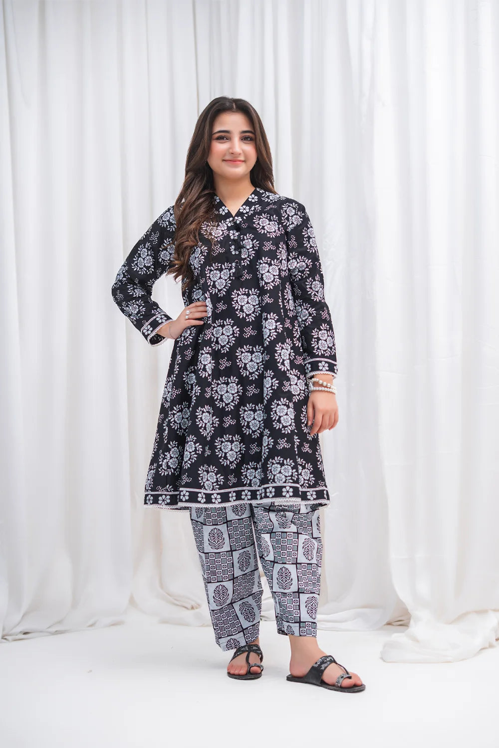 Printed Floral Lawn Co-Ord Set - T-MC-TP-006