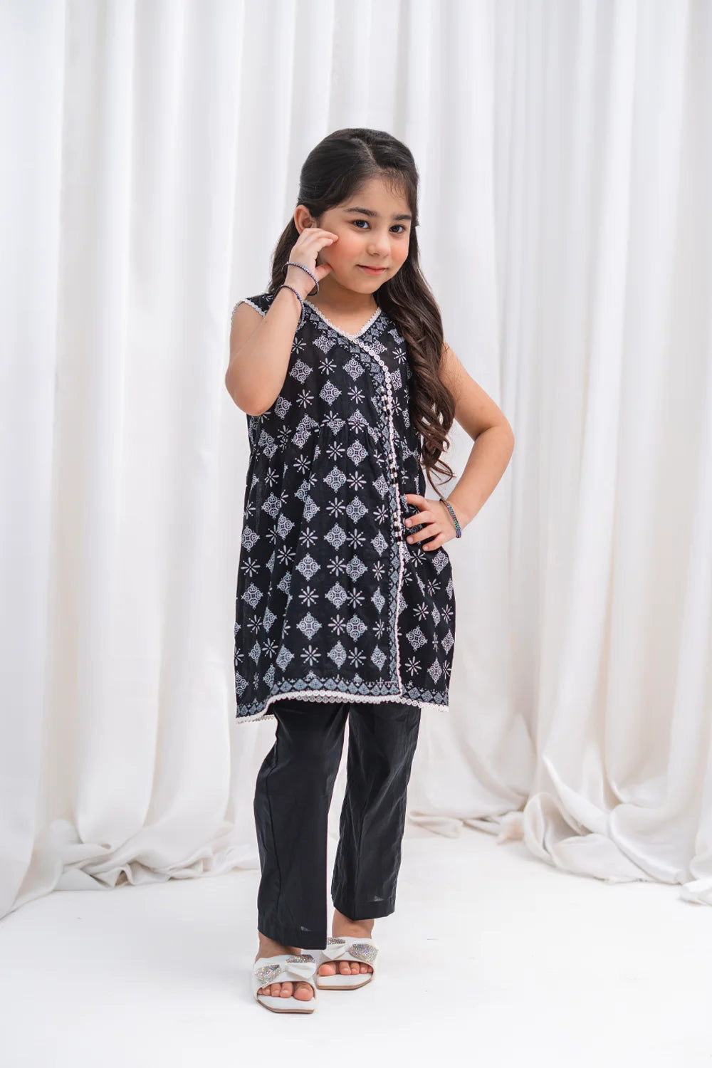 Printed Angrakha Lawn Co-Ord Set - K-MC-TP-009