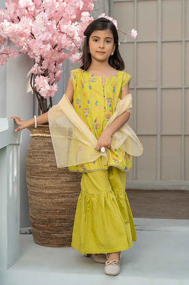 3 Piece Suit Table Print Cotton Lawn Festive wear K-TP-020