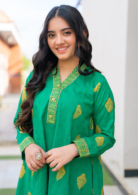 3 Piece Stitched Suit Digital Printed Frock Angrakha Style JK-PRT-004