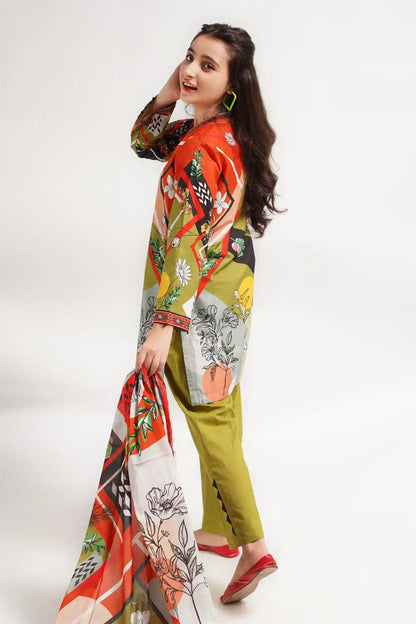 3 Piece Suit Digital Printed Lawn 3PCS-046