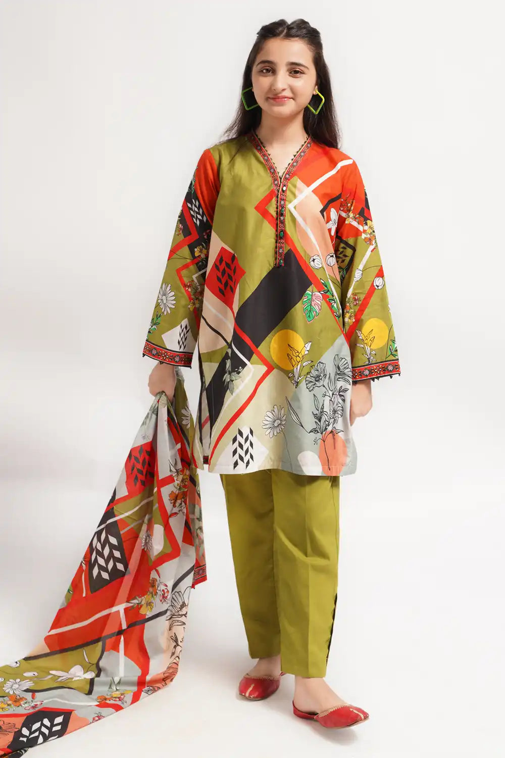 3 Piece Suit Digital Printed Lawn 3PCS-046