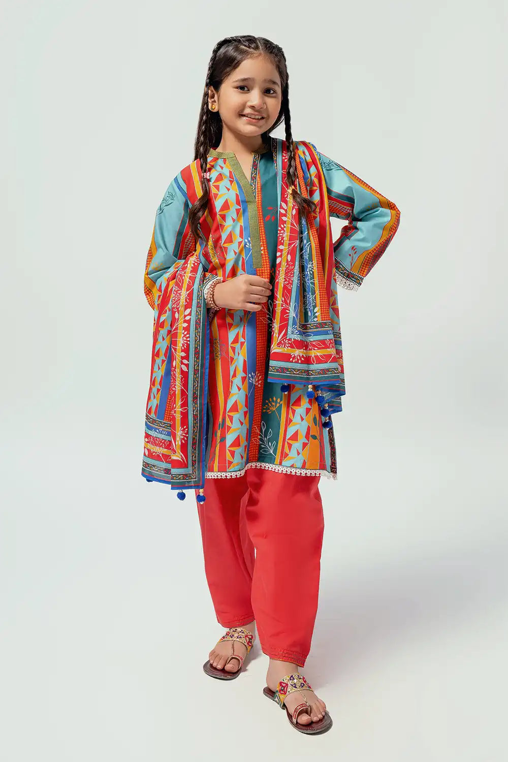 3 Piece Digital Printed Suit 3PCS-048