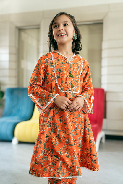 2 Piece Poly Lawn Printed Co-Ord Set – All Over Frock K-ALPRTW-046