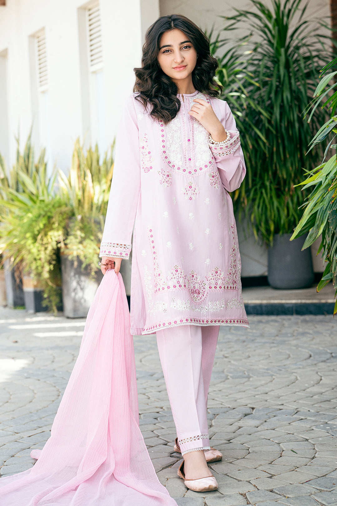 3 Piece Cotton Lawn Fabric Embroidered Suit T-SFC-003