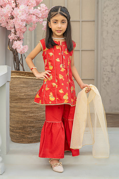 3 Piece Suit Table Print Cotton Lawn Festive wear K-TP-020