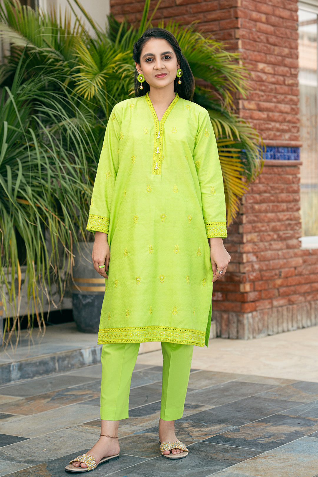 2 Piece Embroidered Dress Shirt with Trouser T-SFC-030
