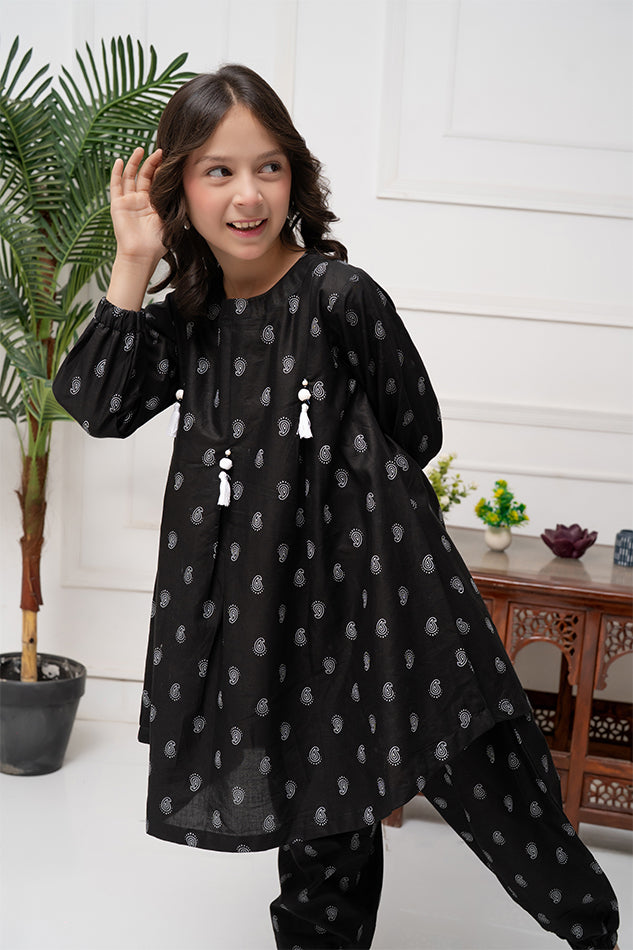 2 Piece Lawn Table Printed Co-Ords Set Frock Style K-TP-026