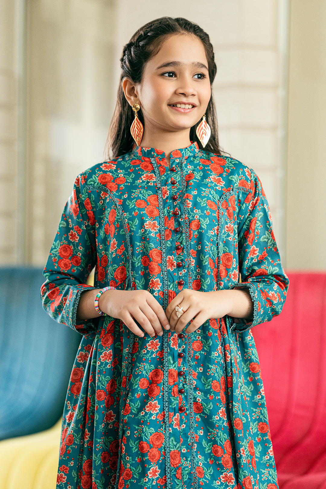 2 Piece Digital Printed Poli Lawn Co-Ord Set K-ALPRTW-050