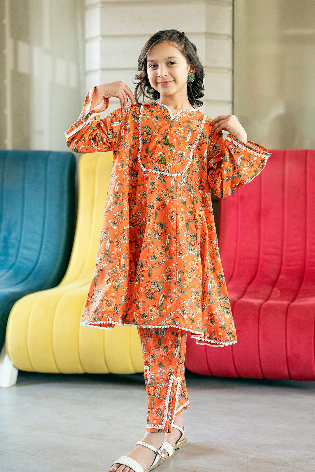 2 Piece Poly Lawn Printed Co-Ord Set – All Over Frock K-ALPRTW-046