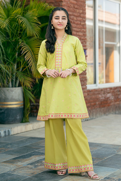 2 Piece Embroidered Suit Digital Printed Shirt with Palazzo T-SFC-029