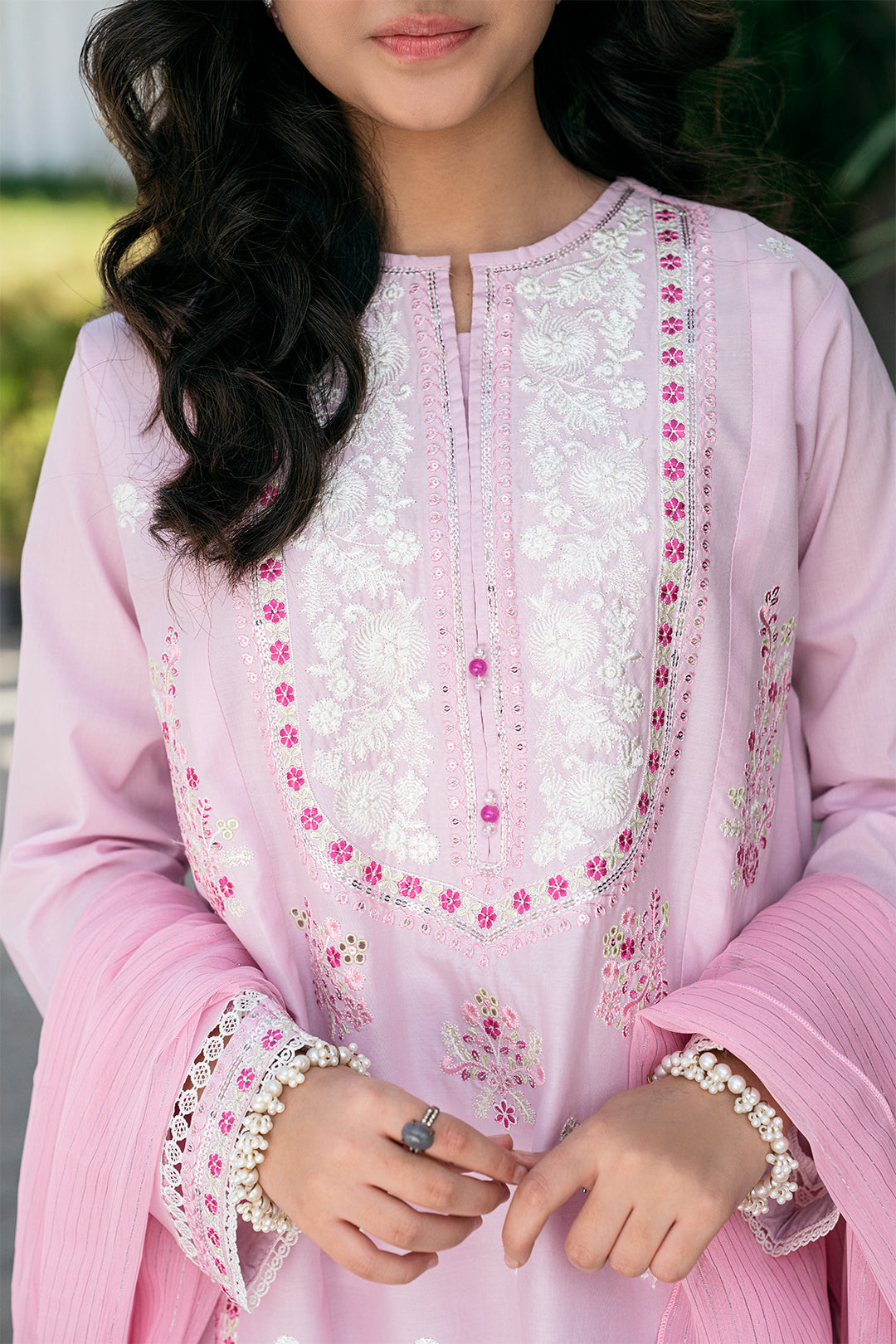 3 Piece Cotton Lawn Fabric Embroidered Suit T-SFC-003