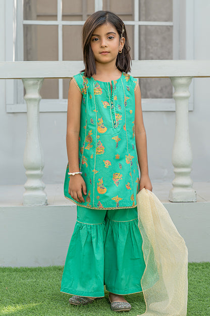 3 Piece Suit Table Print Cotton Lawn Festive wear K-TP-020